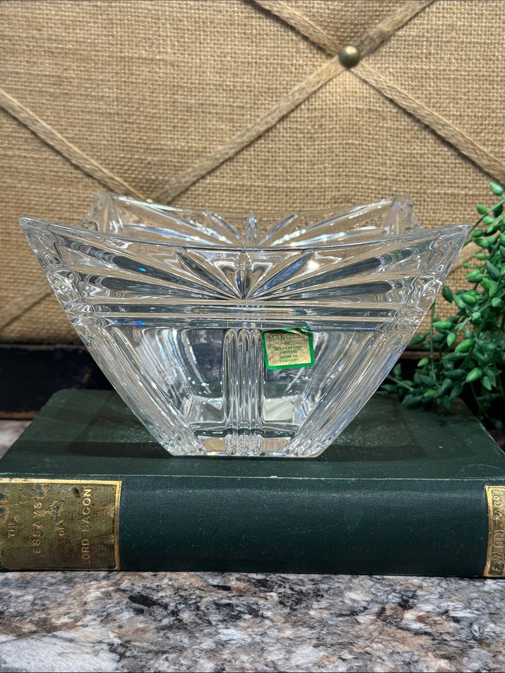 Marquis Waterford Clear Crystal Cut Square Bowl